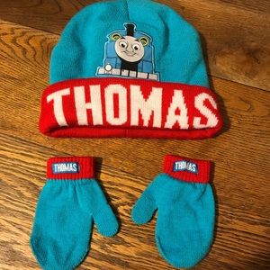 Thomas the train winter hat and mittens
